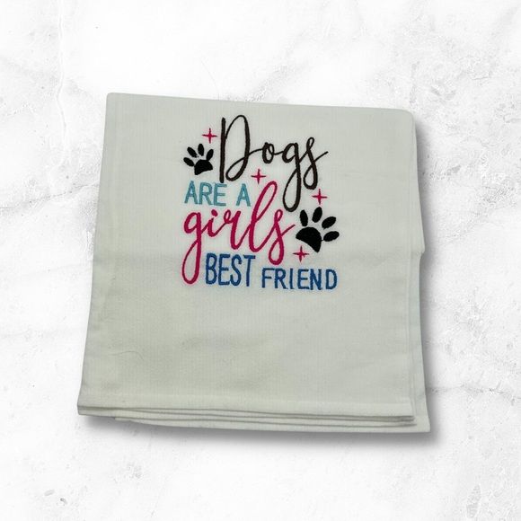 Handmade Dogs are a Girls Best Friend towel - Picture 1 of 1